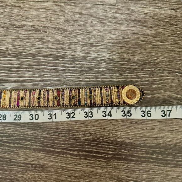 Y2K Elite Gold + Cream Beaded Western Belt - Picture 6 of 7